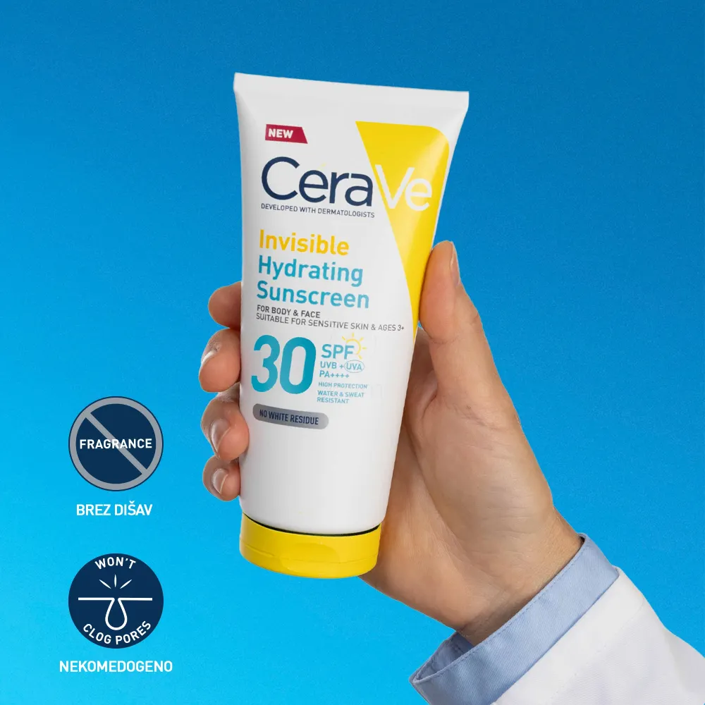 CeraVe Sun, nevidni losjon za zaščito pred soncem - ZF30 (177 ml)